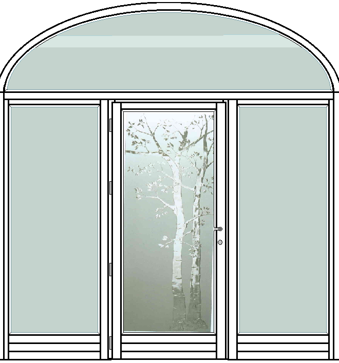 Vetrata arcata a tre ante
