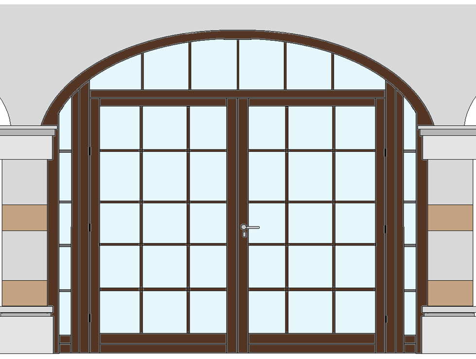 Vetrate legno-alluminio corten stile inglese