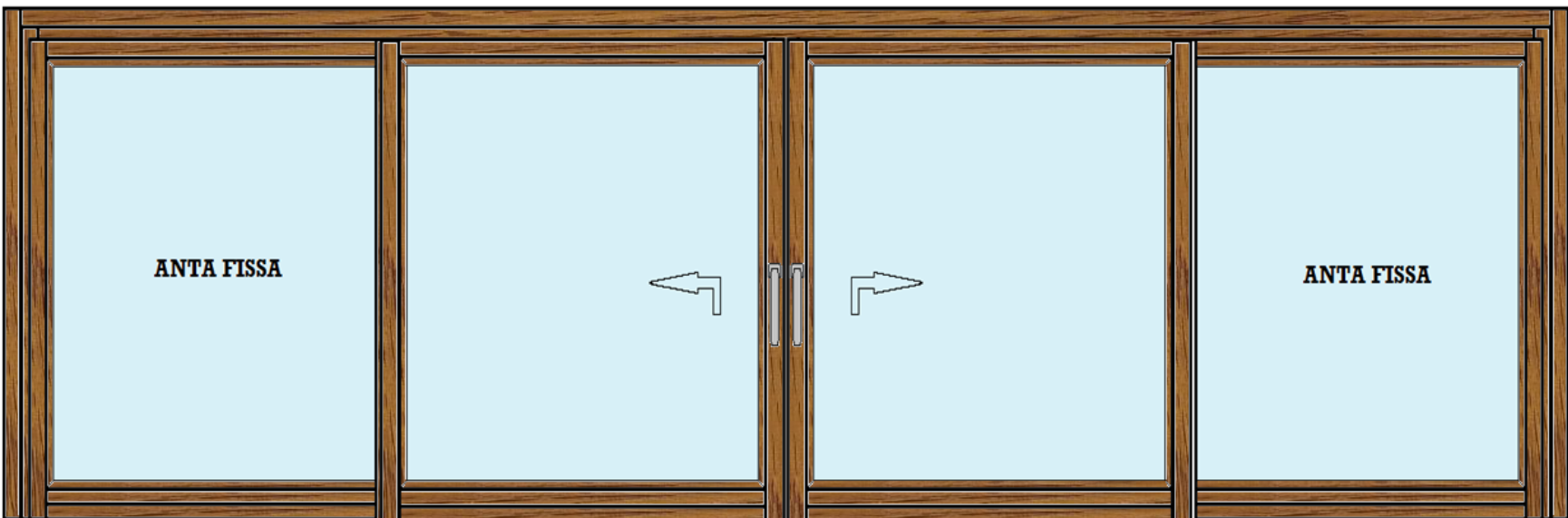 Alzante scorrevole doppia anta rovere americano